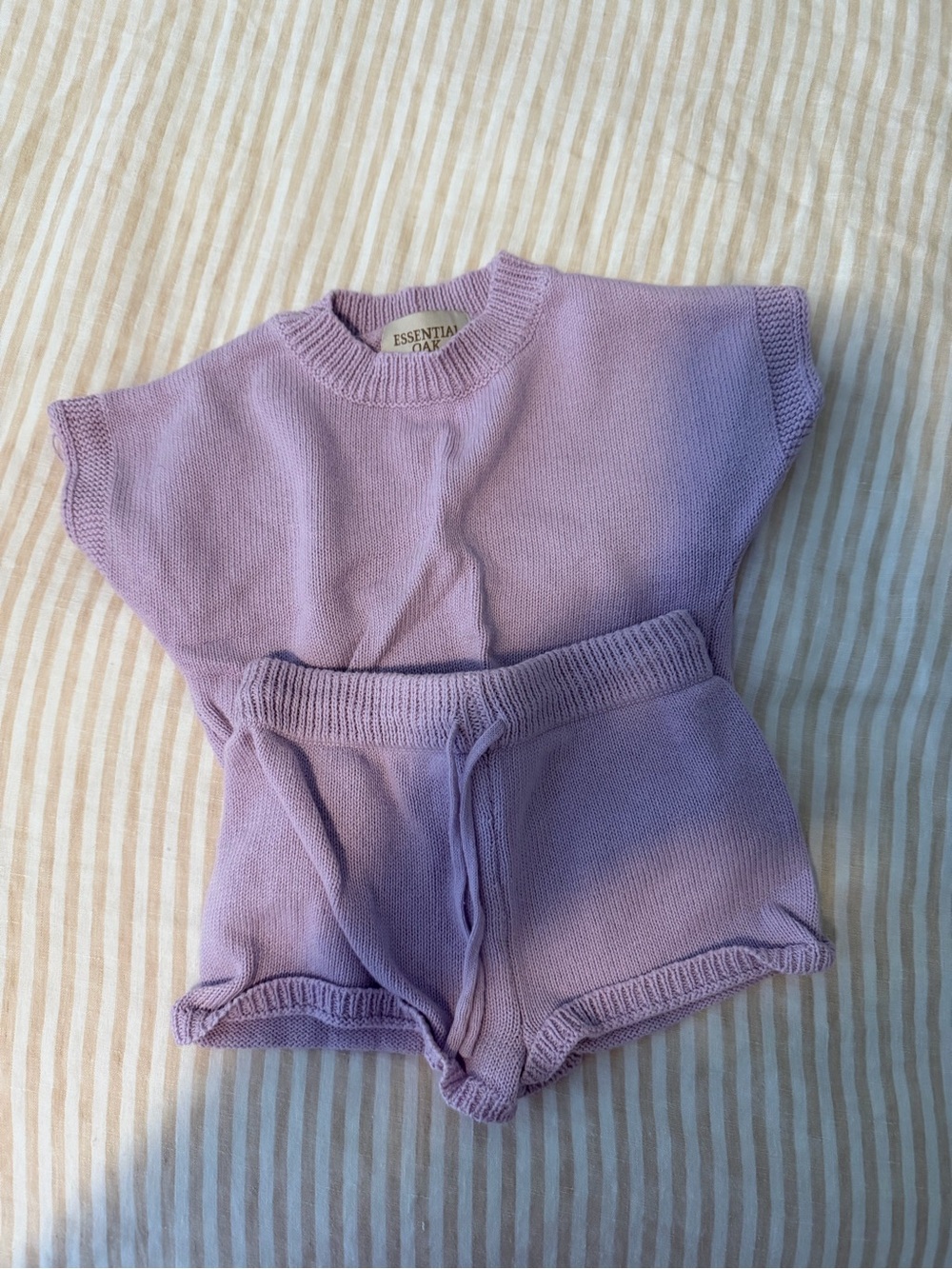 Essentials Kids Lilac Knit Short Set β Top & Shorts